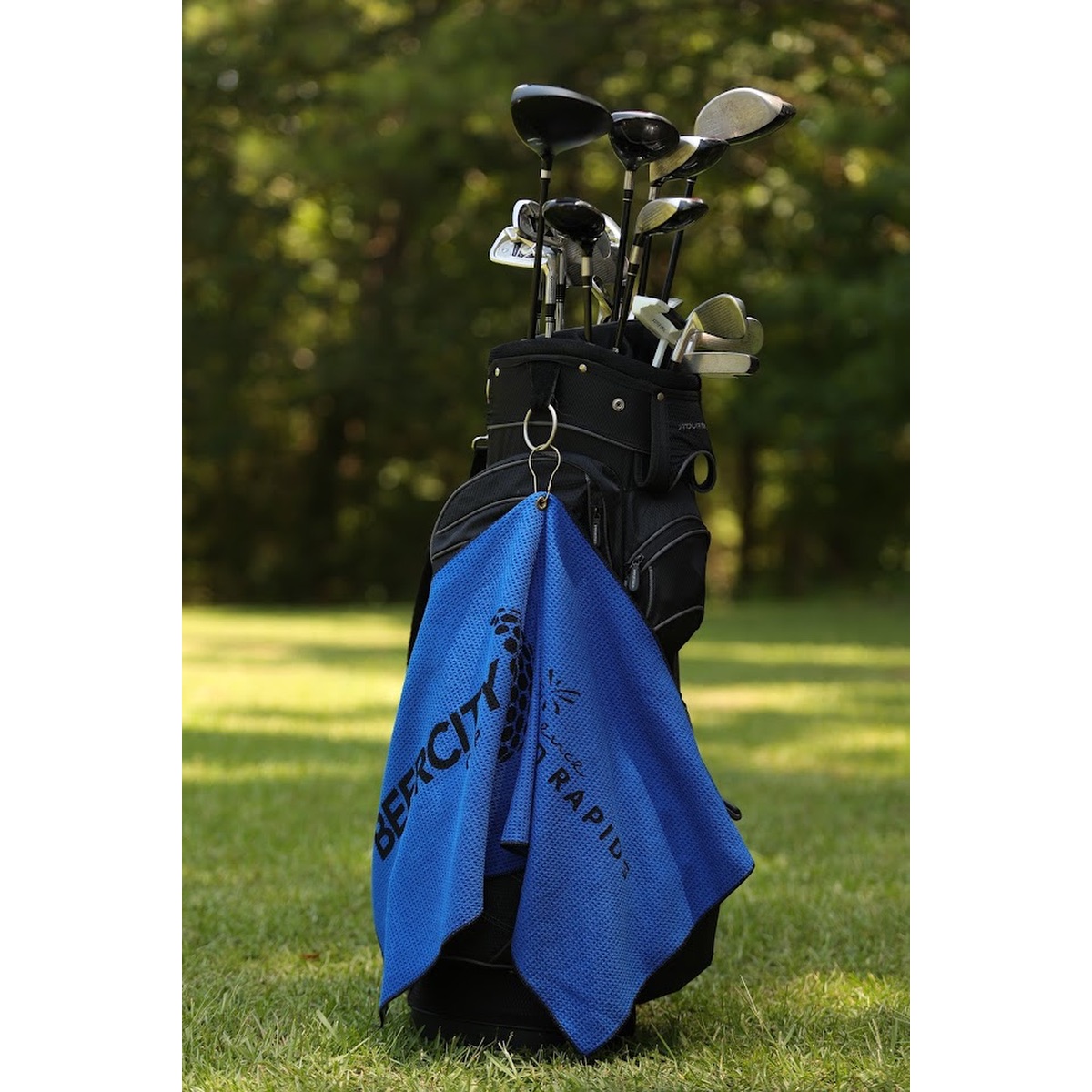 Microfiber Waffle Golf Towel - MW40CGSL Black