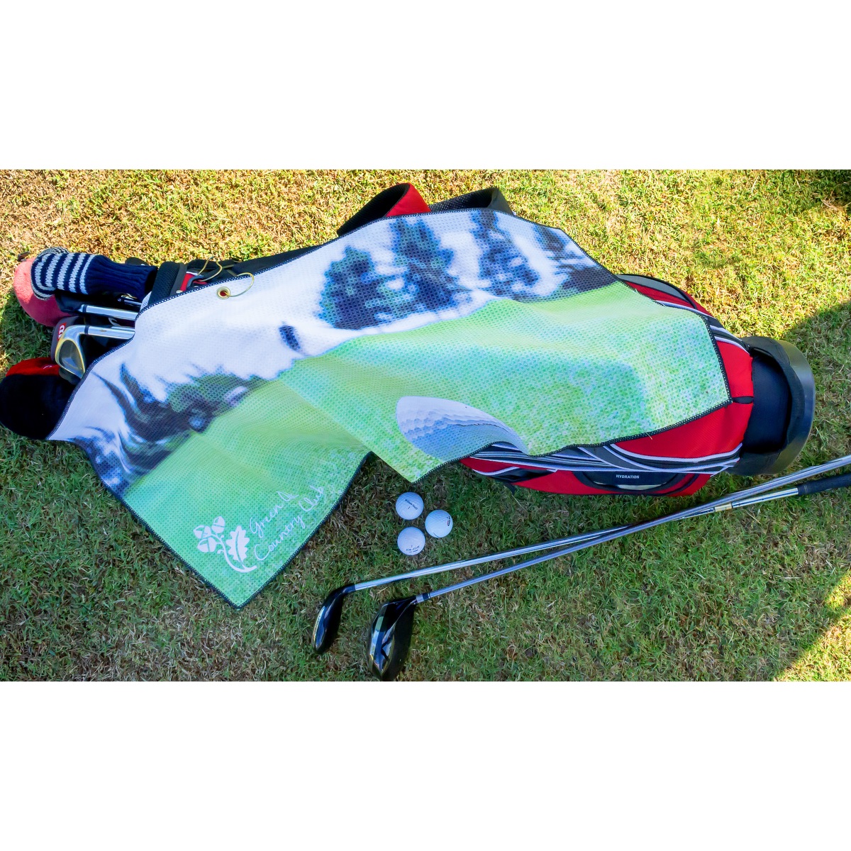 Microfiber Waffle Golf Towel - MW40CGSL Black