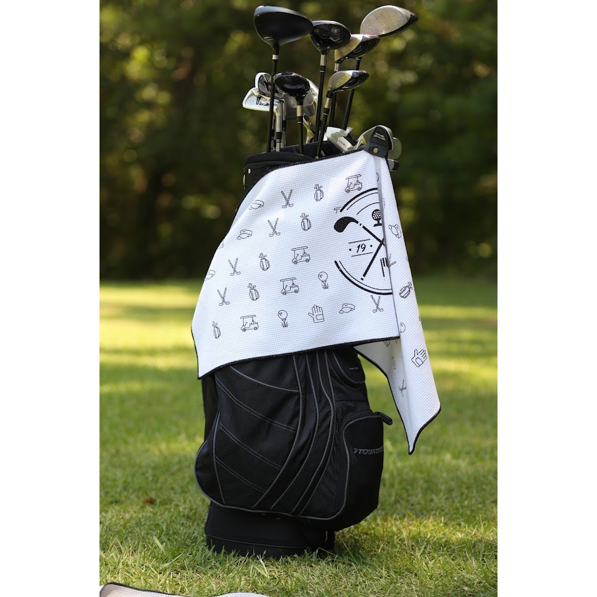 Microfiber Waffle Golf Towel - MW40CGSL Black