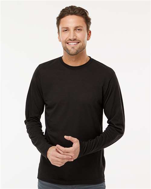 M&O Poly-Blend Long Sleeve T-Shirt - 3520 - 3520M Black