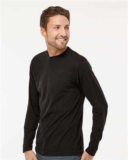 M&O Poly-Blend Long Sleeve T-Shirt - 3520 - 3520M Black
