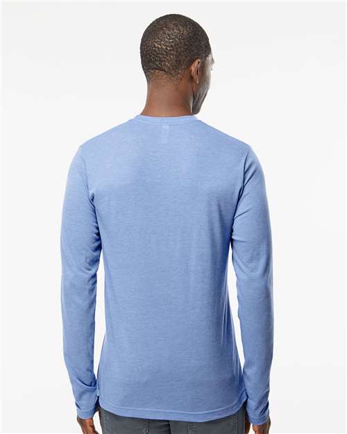M&O Poly-Blend Long Sleeve T-Shirt - 3520 - 3520M Heather Blue