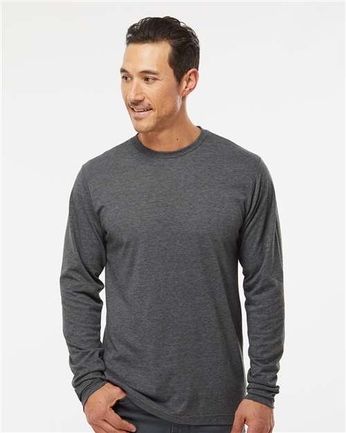 M&O Poly-Blend Long Sleeve T-Shirt - 3520 - 3520M Heather Charcoal