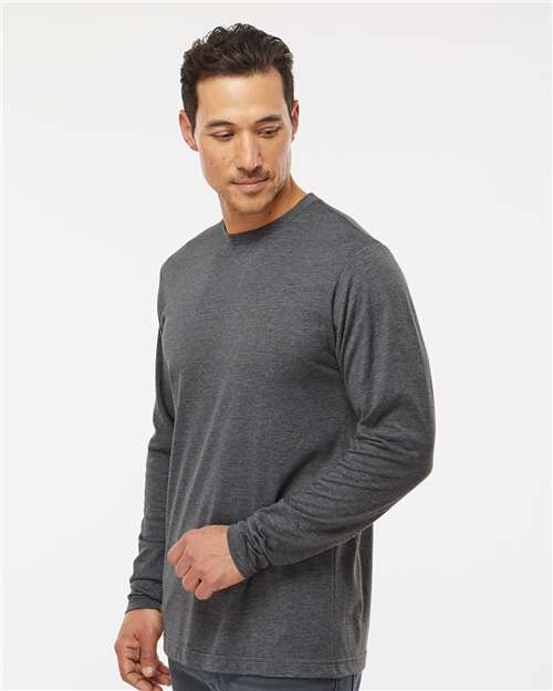 M&O Poly-Blend Long Sleeve T-Shirt - 3520 - 3520M Heather Charcoal