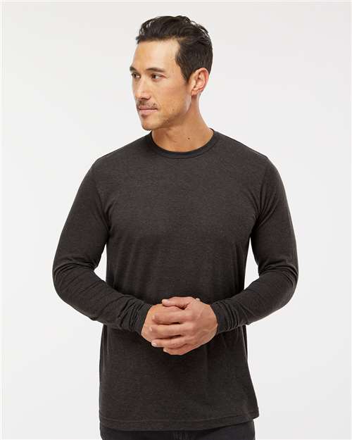 M&O Poly-Blend Long Sleeve T-Shirt - 3520 - 3520M Heather Graphite