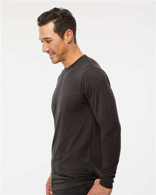 M&O Poly-Blend Long Sleeve T-Shirt - 3520 - 3520M Heather Graphite