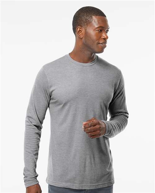 M&O Poly-Blend Long Sleeve T-Shirt - 3520 - 3520M Heather Grey
