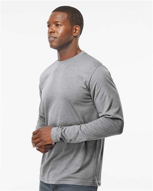 M&O Poly-Blend Long Sleeve T-Shirt - 3520 - 3520M Heather Grey