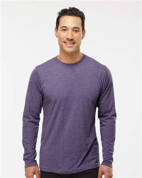 M&O Poly-Blend Long Sleeve T-Shirt - 3520 - 3520M Heather Purple