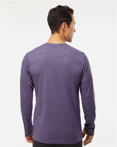 M&O Poly-Blend Long Sleeve T-Shirt - 3520 - 3520M Heather Purple