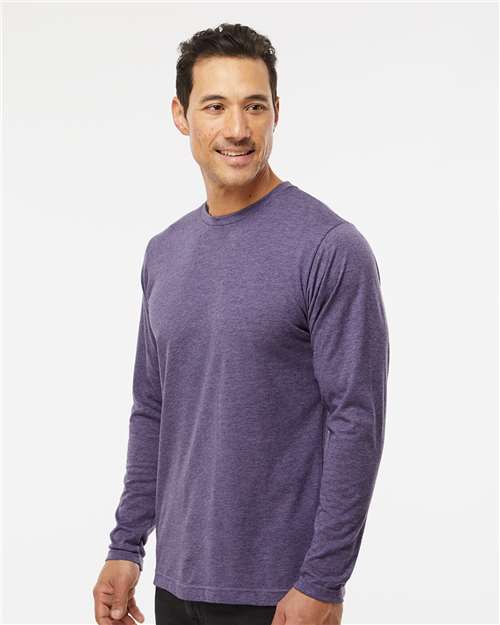 M&O Poly-Blend Long Sleeve T-Shirt - 3520 - 3520M Heather Purple