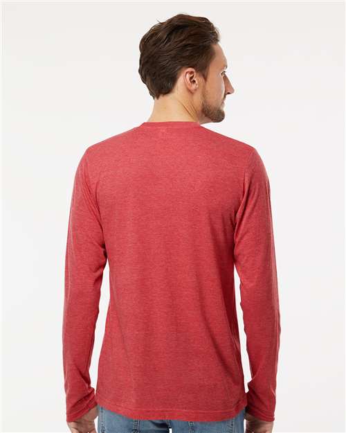 M&O Poly-Blend Long Sleeve T-Shirt - 3520 - 3520M Heather Red