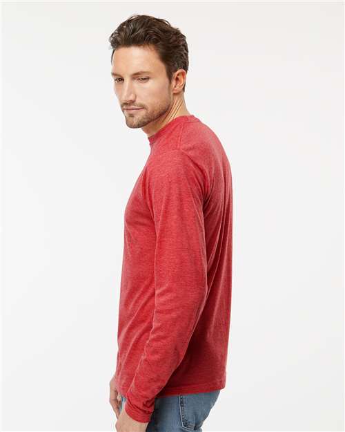 M&O Poly-Blend Long Sleeve T-Shirt - 3520 - 3520M Heather Red