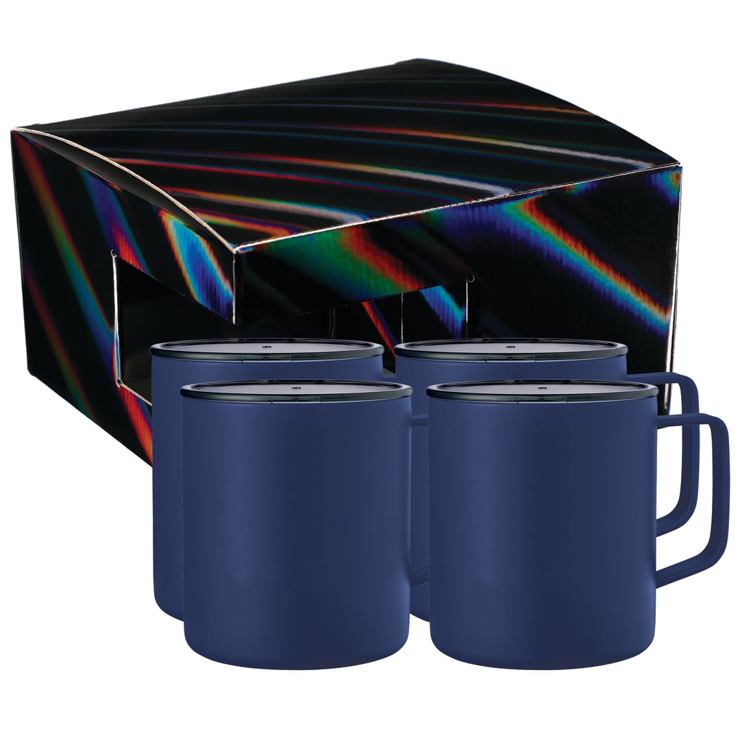 Rover Camp Mug 14oz Powder coated 4 in 1 Gift Set - 1628-62 Blue