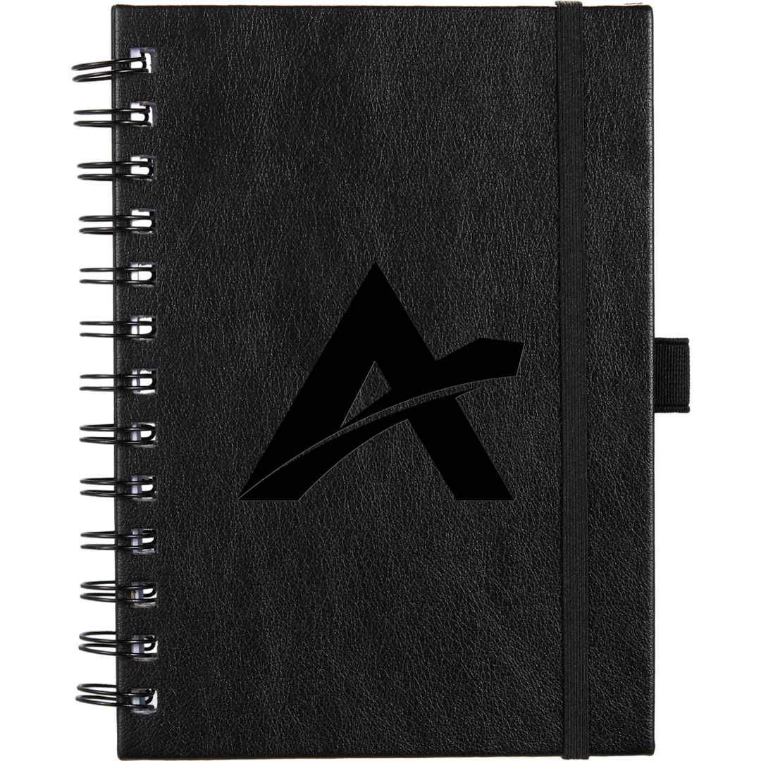 5” x 7” FSC&#174; Recycled Morano Spiral Journal - 2900-58 Black