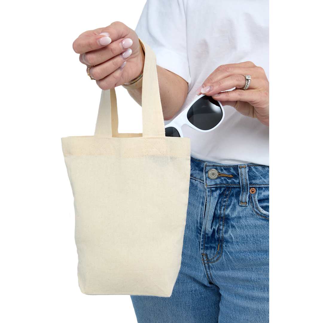 Mini 4oz Organic Cotton Tote - SM-5229 Natural