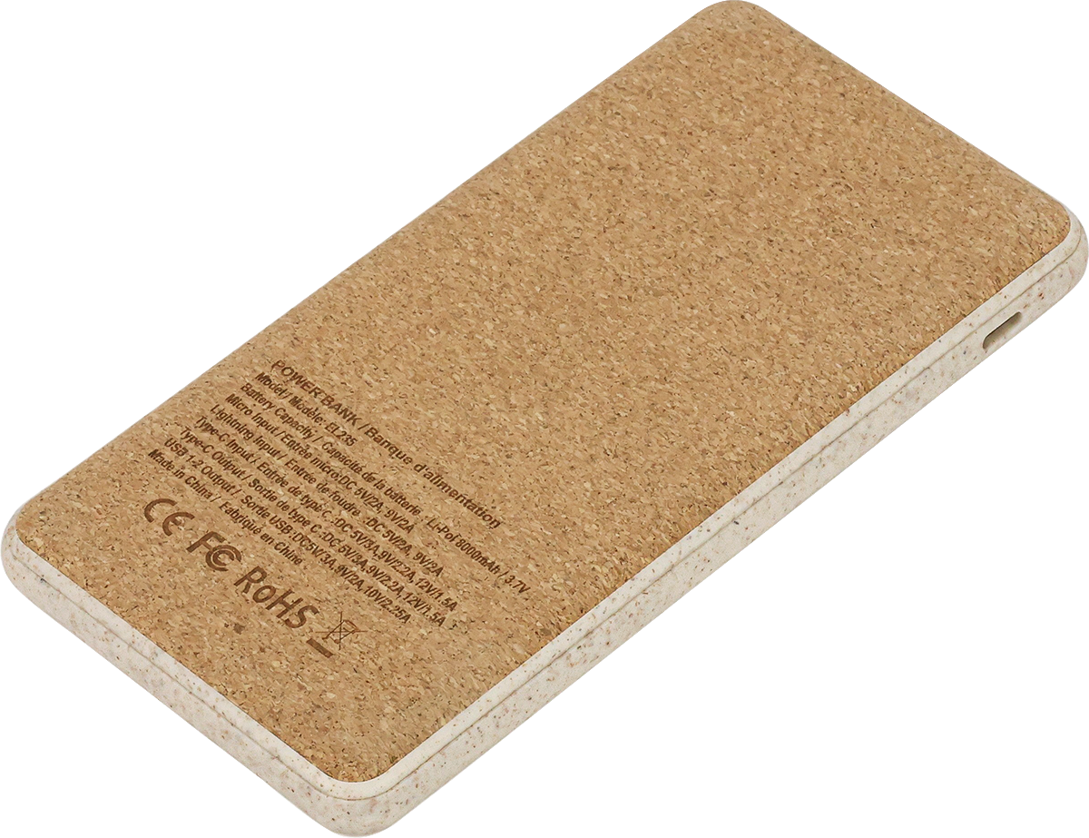 EarthTrendz 8000MAH Powerbank-EarthTrendz - EL235 Beige