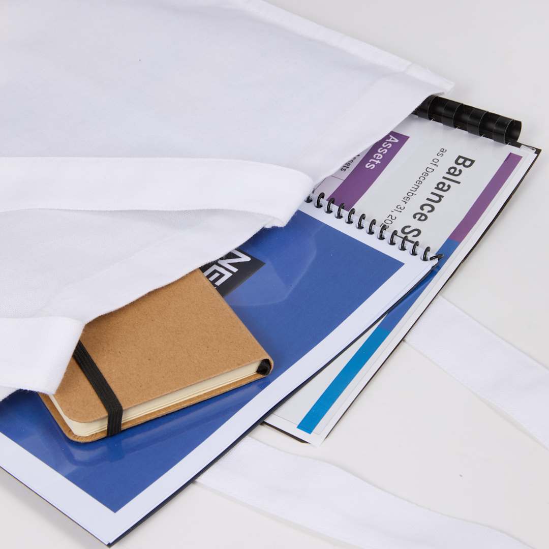 Double-Stitched 8oz Organic Cotton Tote - 7901-40 White