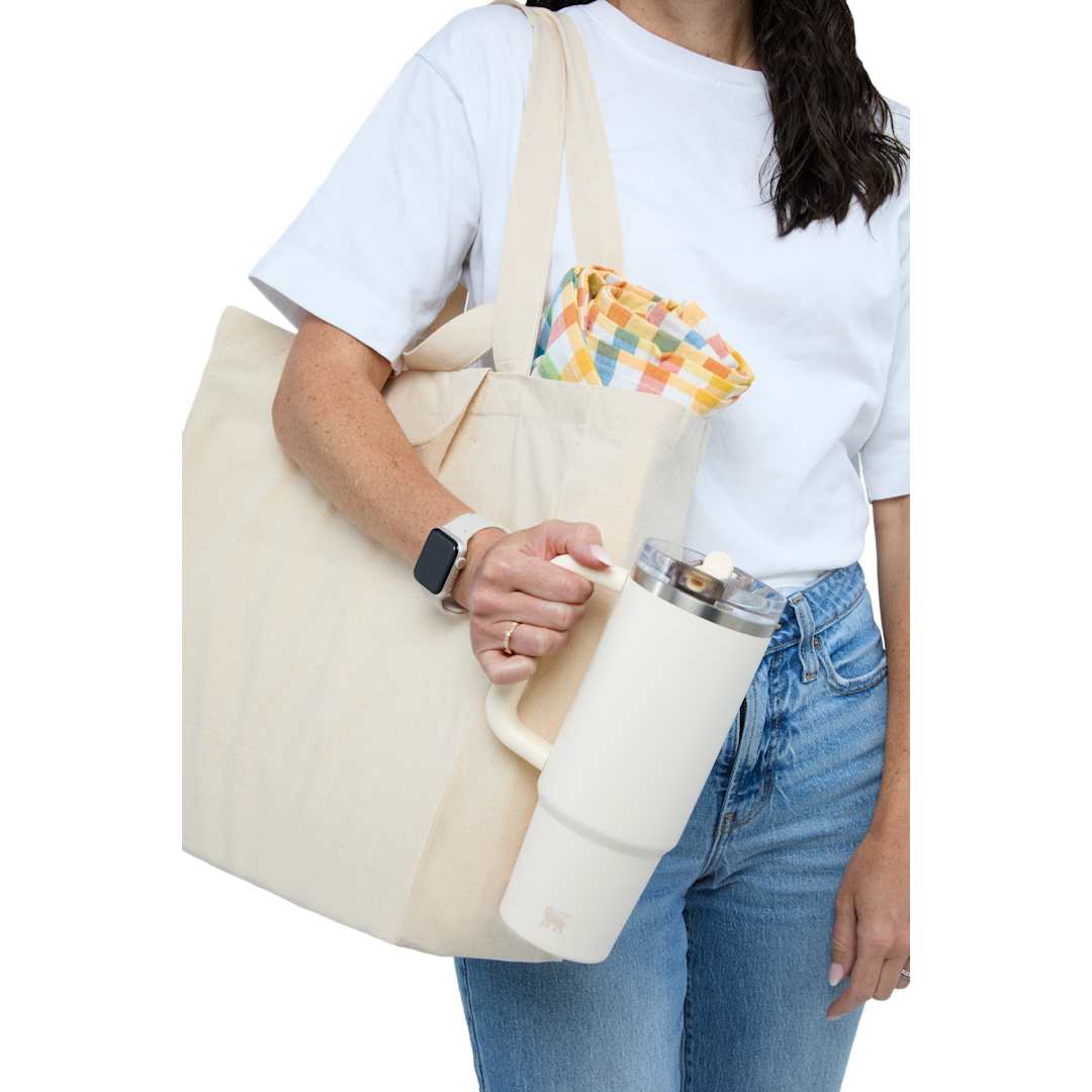 Dual Carry 6oz Organic Cotton Tote - SM-5228 Natural
