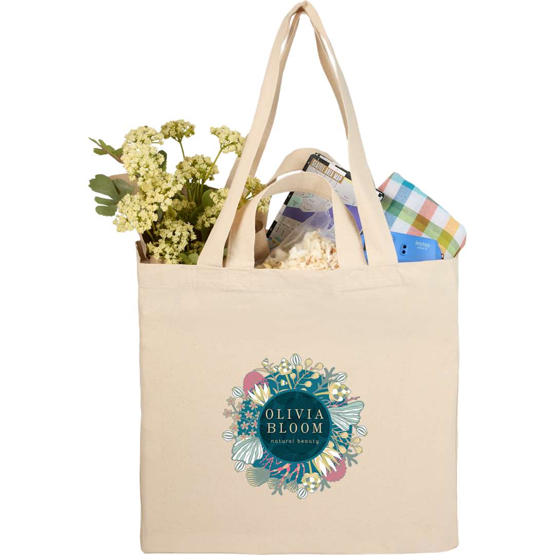 Dual Carry 6oz Organic Cotton Tote - SM-5228 Natural