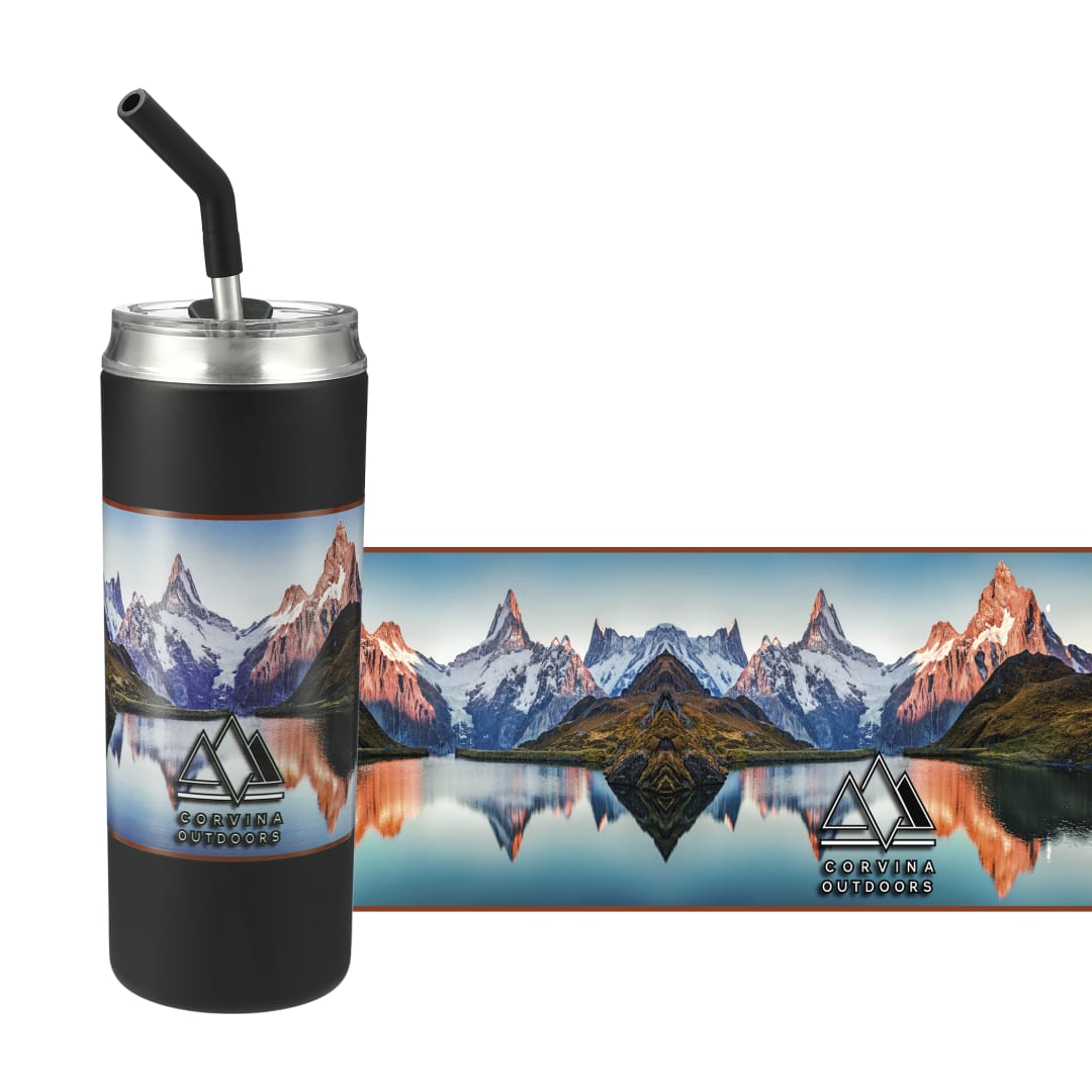 Marka Copper Vac Tumbler w/ SS straw 20oz - 1628-82 Black