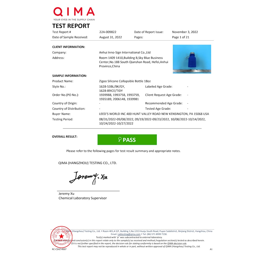 Zigoo Silicone Collapsible Bottle 18oz - Tie Dye - 1628-89 Blue