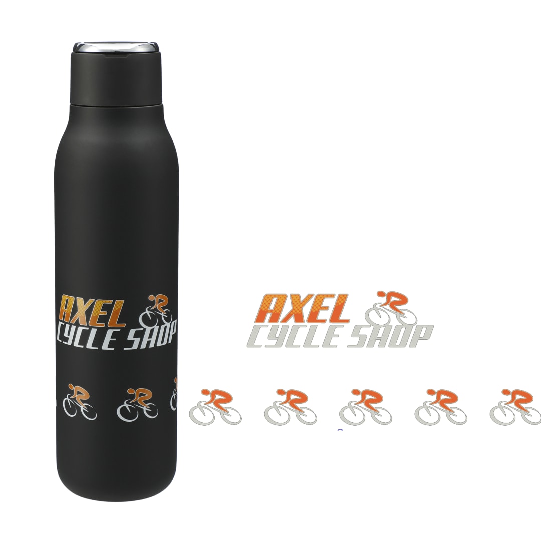 Marka Copper Vac Bottle w/ Metal Loop 20oz - 1628-90 Black