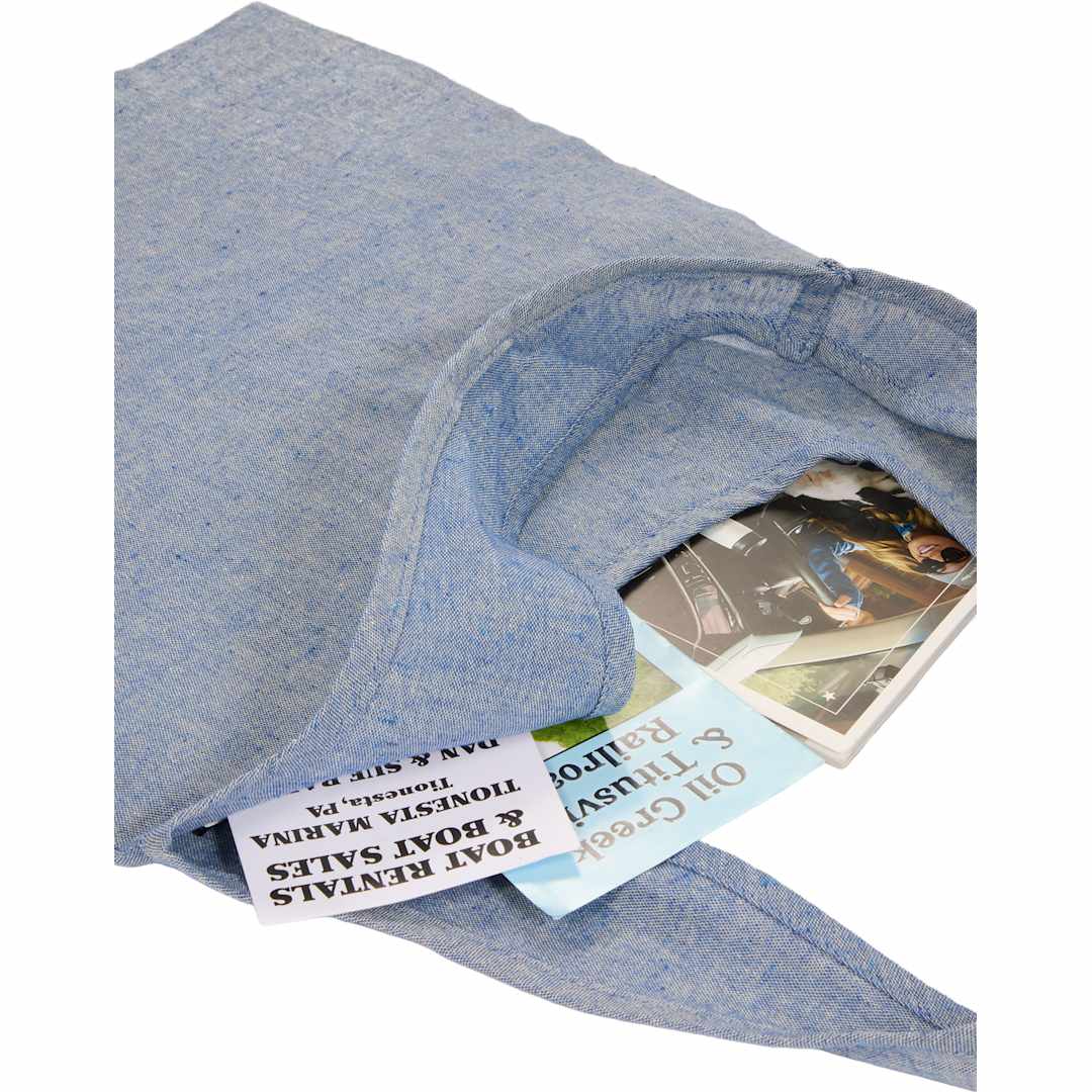 Bungalow 5oz Recycled Cotton Twill Shopper Tote - SM-5234 Blue