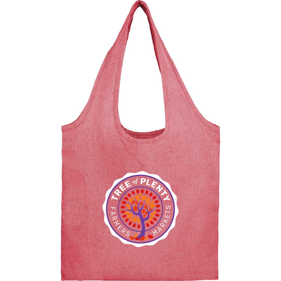 Bungalow 5oz Recycled Cotton Twill Shopper Tote - SM-5234 Red