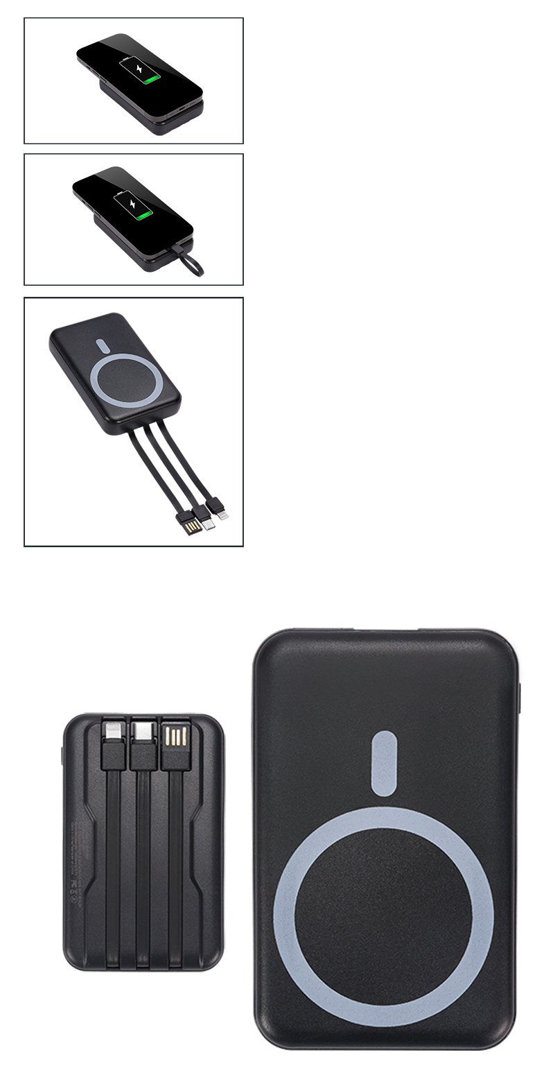 Chargeur sans fil et batterie externe 10 000 mAh - EL237 Black