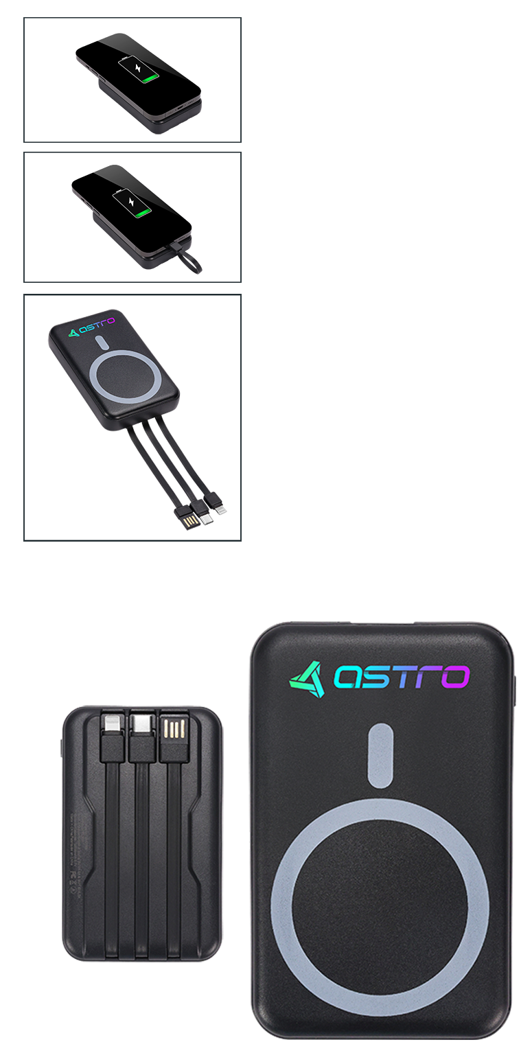 Chargeur sans fil et batterie externe 10 000 mAh - EL237 Black