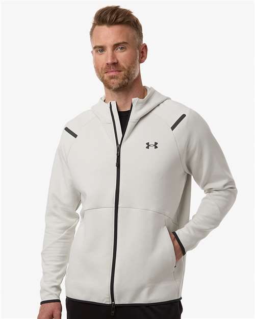 Under Armour Men's Unstoppable Fleece Full-Zip - 1379806 Summit White- Black