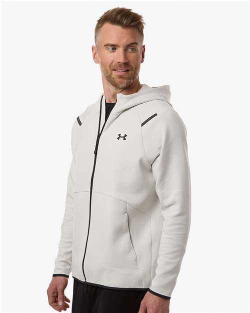 Under Armour Men's Unstoppable Fleece Full-Zip - 1379806 Summit White- Black