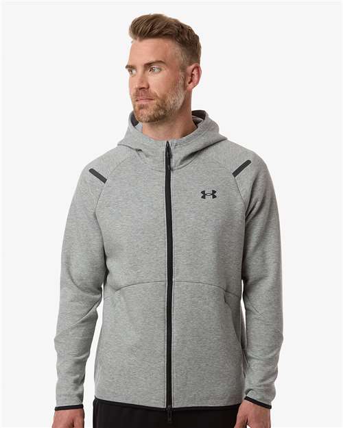 Under Armour Men's Unstoppable Fleece Full-Zip - 1379806 Mod Grey- Black