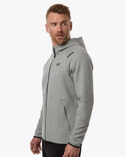 Under Armour Men's Unstoppable Fleece Full-Zip - 1379806 Mod Grey- Black