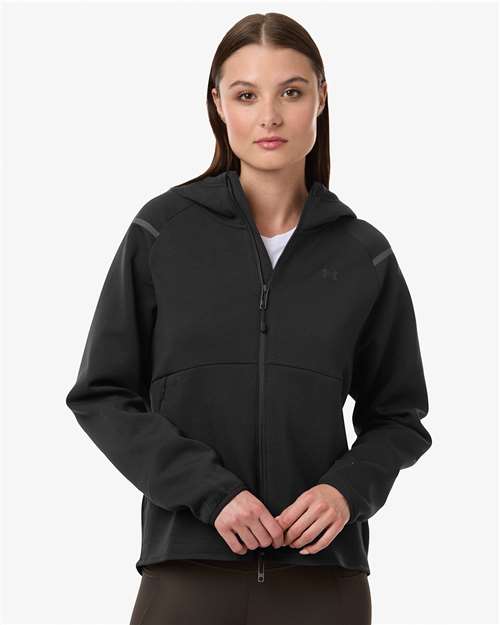 Under Armour Women's Unstoppable Fleece Full-Zip Jacket - 1379842 Black- Black