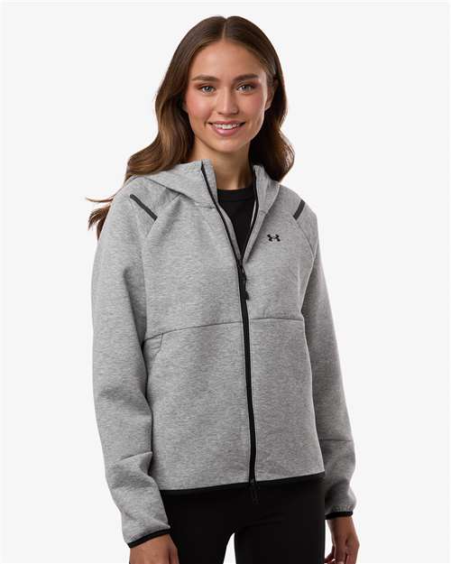 Under Armour Women's Unstoppable Fleece Full-Zip Jacket - 1379842 Mod Grey- Black
