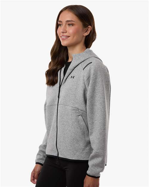 Under Armour Women's Unstoppable Fleece Full-Zip Jacket - 1379842 Mod Grey- Black
