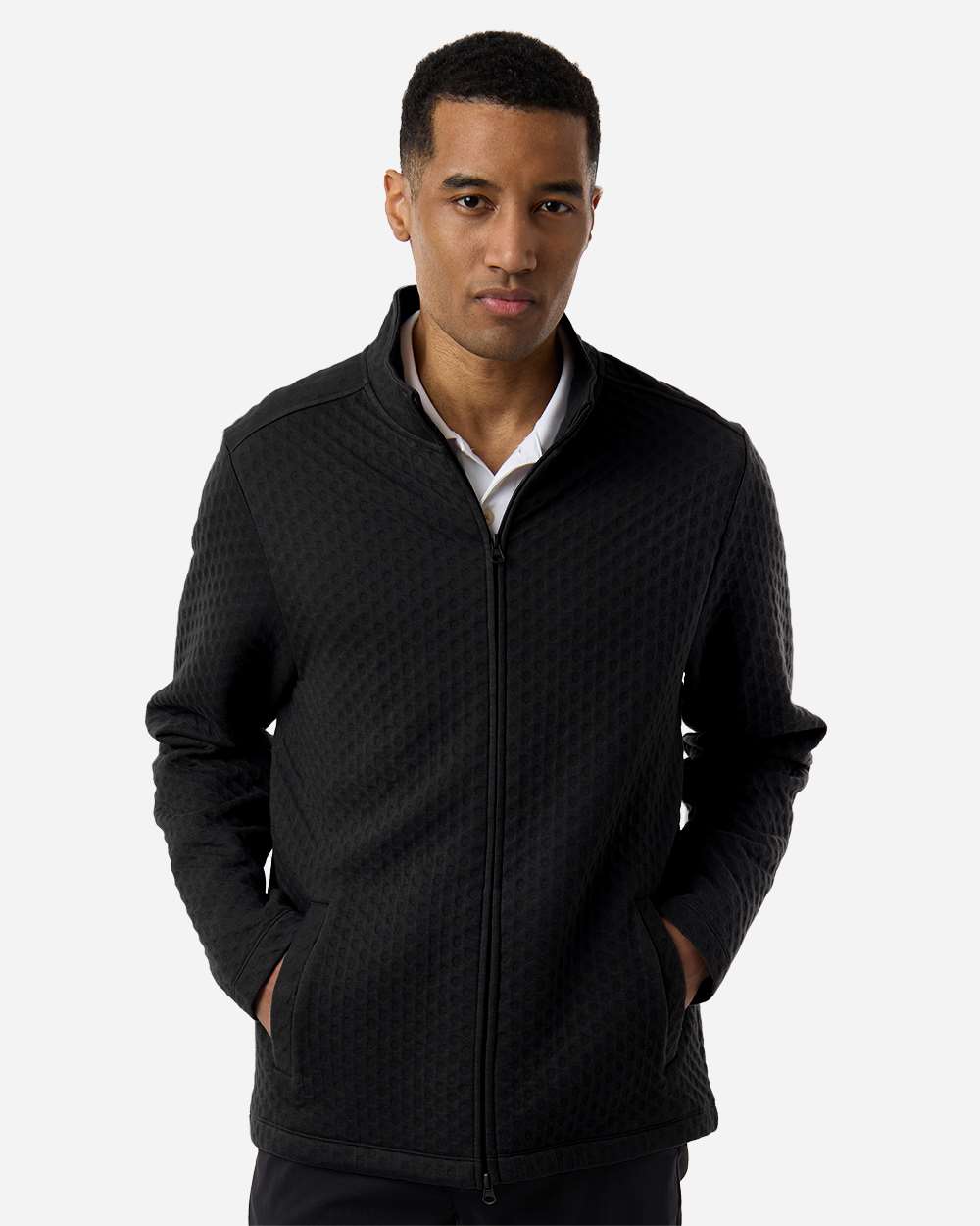 Devon & Jones Men's Berkeley Textured Full-Zip Jacket - DG740 Black