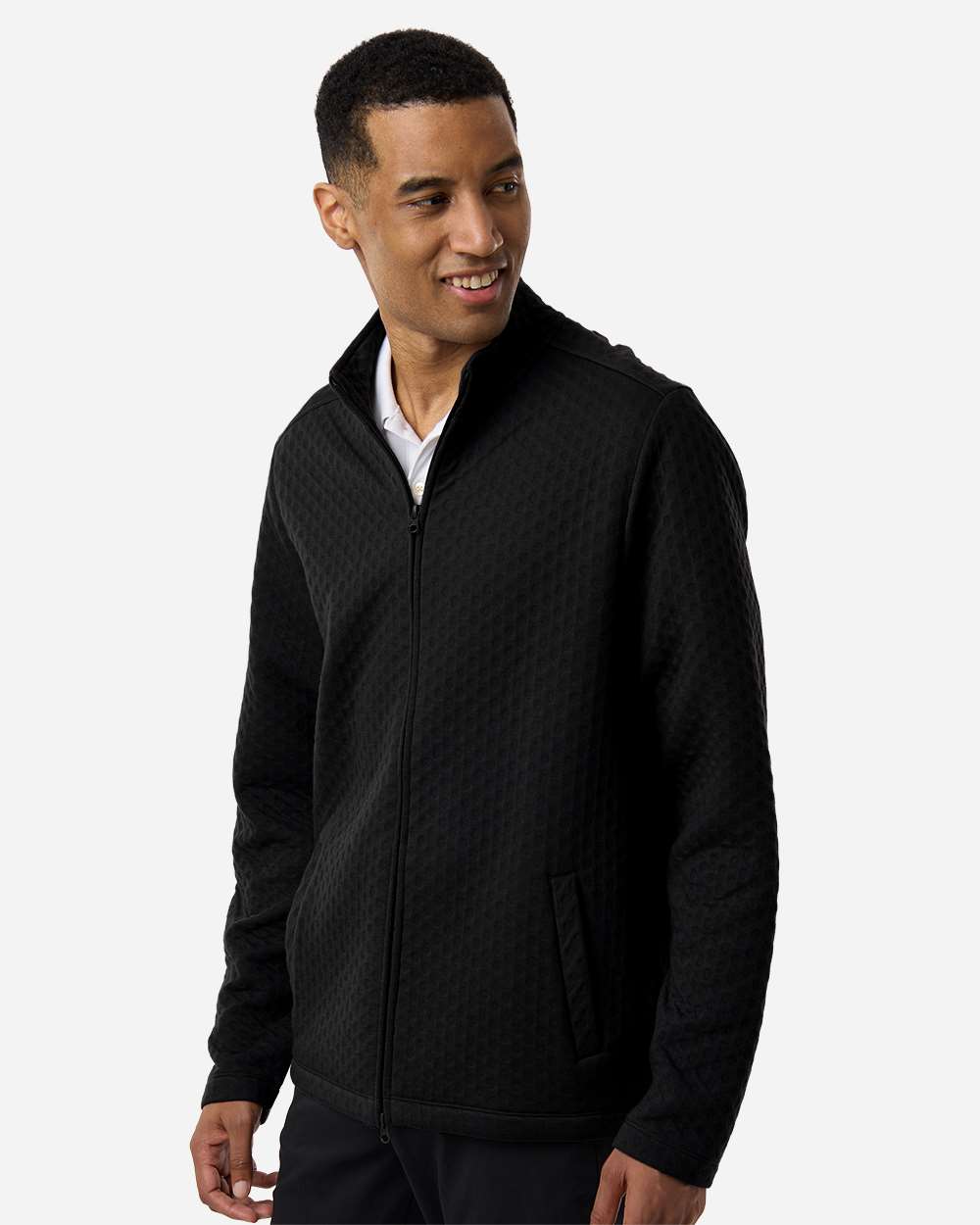 Devon & Jones Men's Berkeley Textured Full-Zip Jacket - DG740 Black