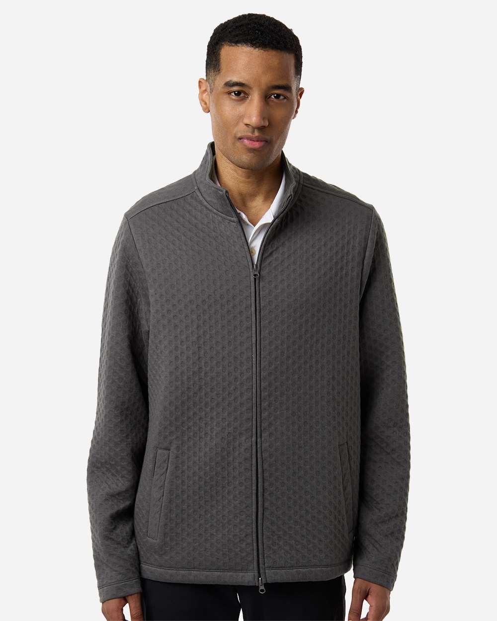 Devon & Jones Men's Berkeley Textured Full-Zip Jacket - DG740 Graphite