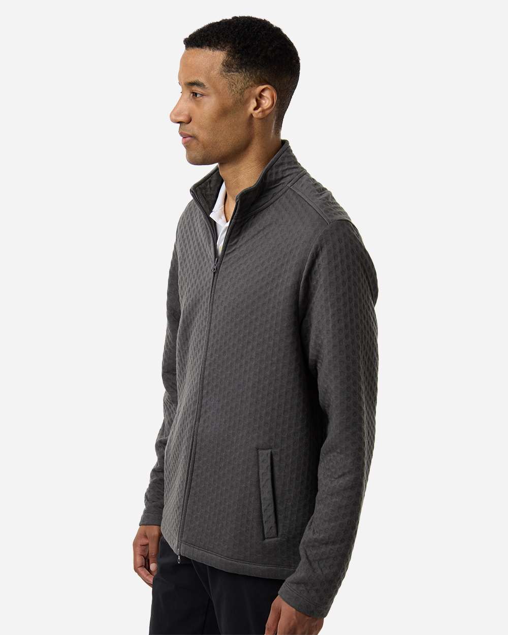 Devon & Jones Men's Berkeley Textured Full-Zip Jacket - DG740 Graphite