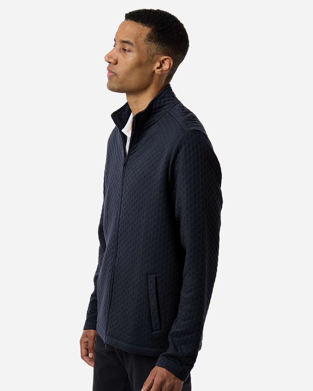 Devon & Jones Men's Berkeley Textured Full-Zip Jacket - DG740 Navy