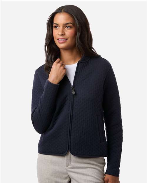 Devon & Jones Women's Berkeley Textured Full-Zip Jacket - DG740W Navy