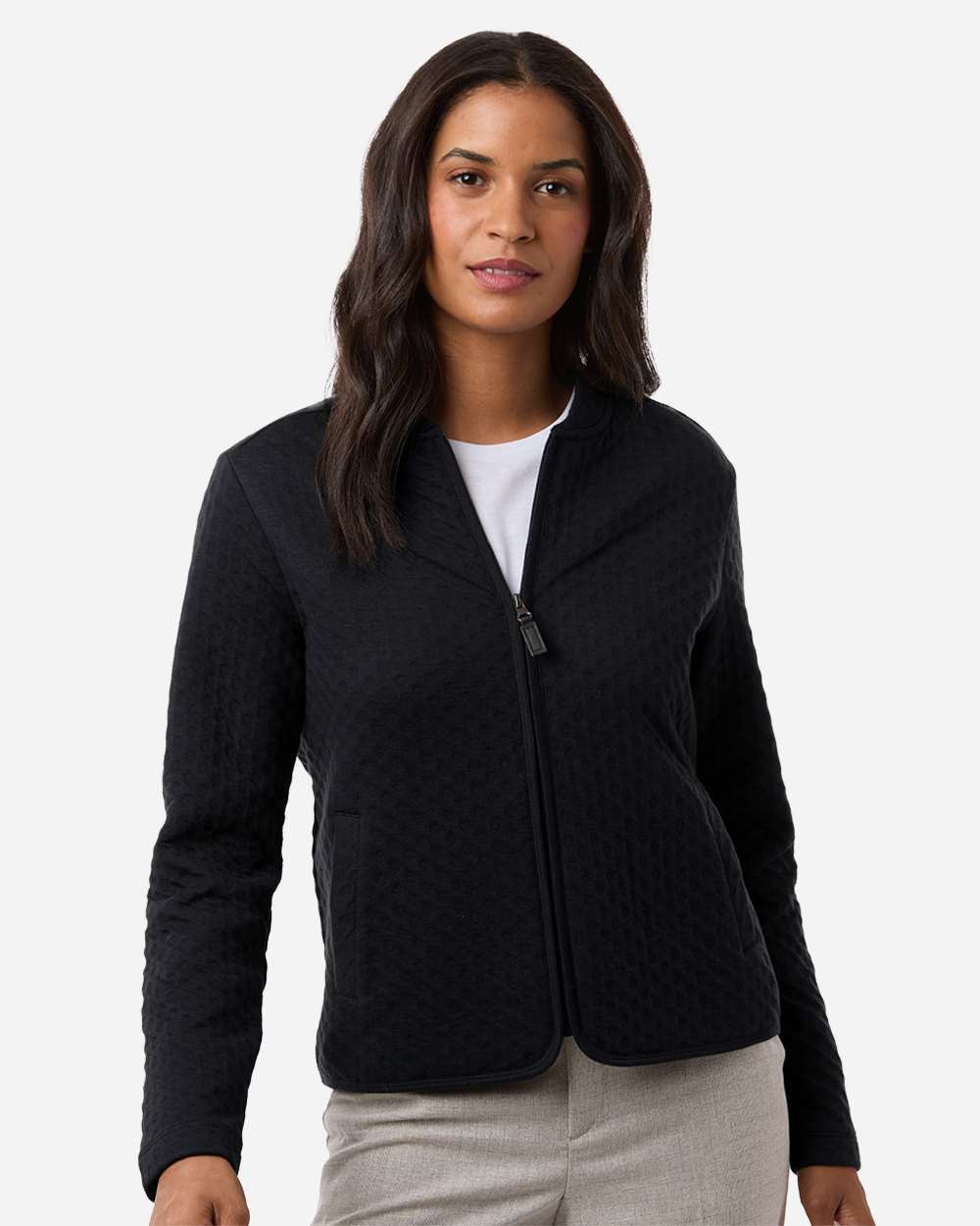 Devon & Jones Women's Berkeley Textured Full-Zip Jacket - DG740W Black