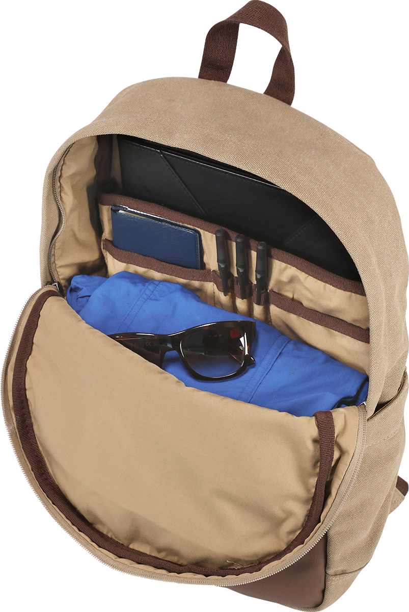 Sac à dos quotidien en canevas de coton 16 oz - BG391 Tan