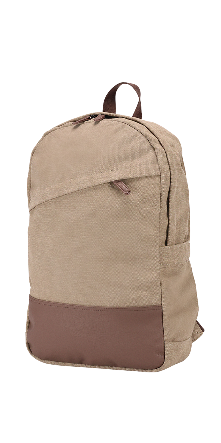 Sac à dos quotidien en canevas de coton 16 oz - BG391 Tan