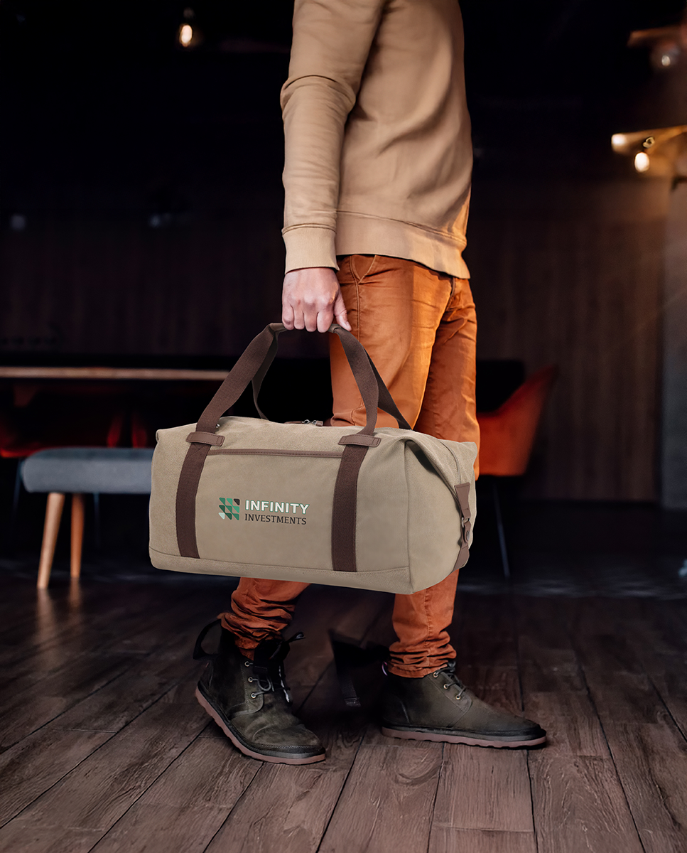 Sac de sport quotidien en canevas de coton 16 oz - BG392 Tan