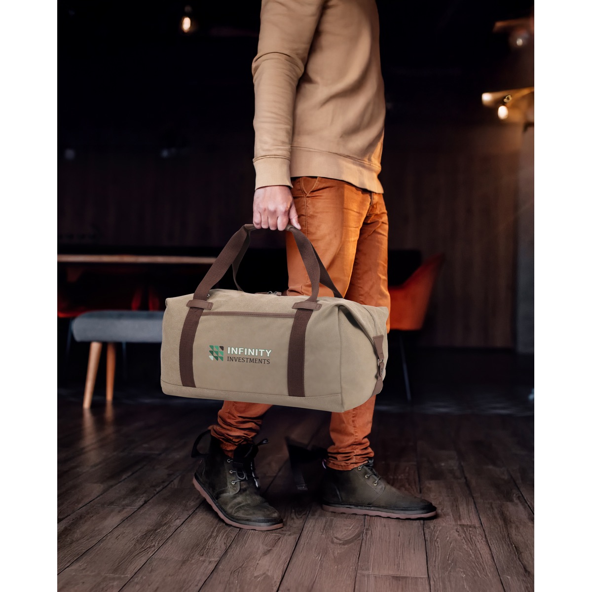 Sac de sport quotidien en canevas de coton 16 oz - BG392 Tan