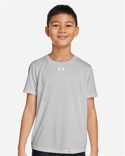 Under Armour Youth Tech™ Team T-Shirt - 1377487 Mod Grey Light Heather- White